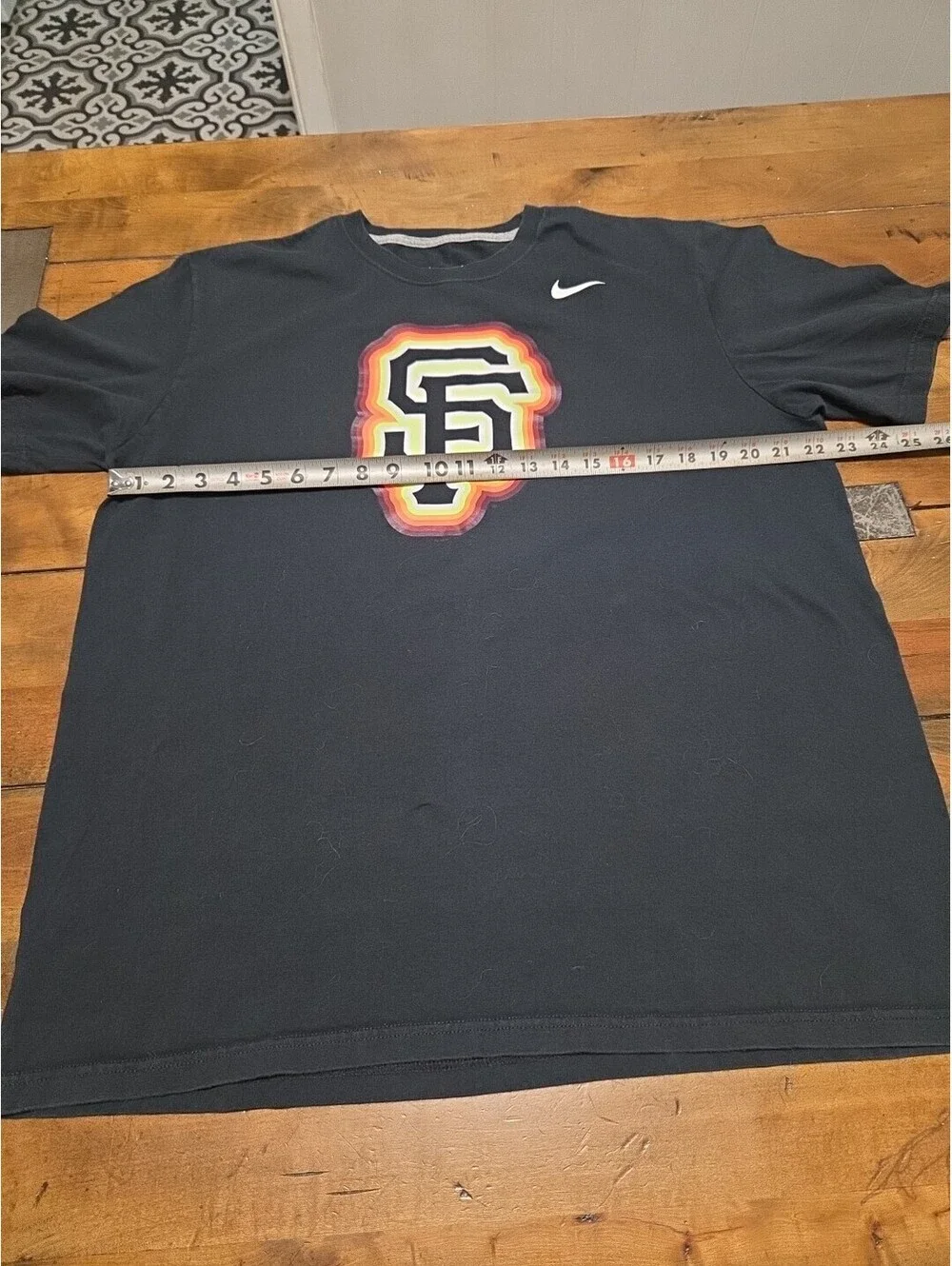 Nike SF Giants Shirt Mens XL Black City Connect Sunset Logo MLB Baseball Tee